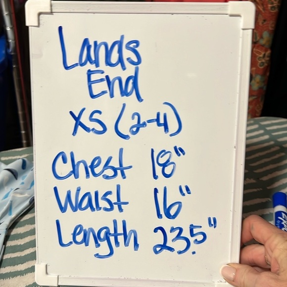 Lands' End Blue Whale Print Long Sleeve Swim Rash Guard Size S(2/4) - Picture 6 of 10